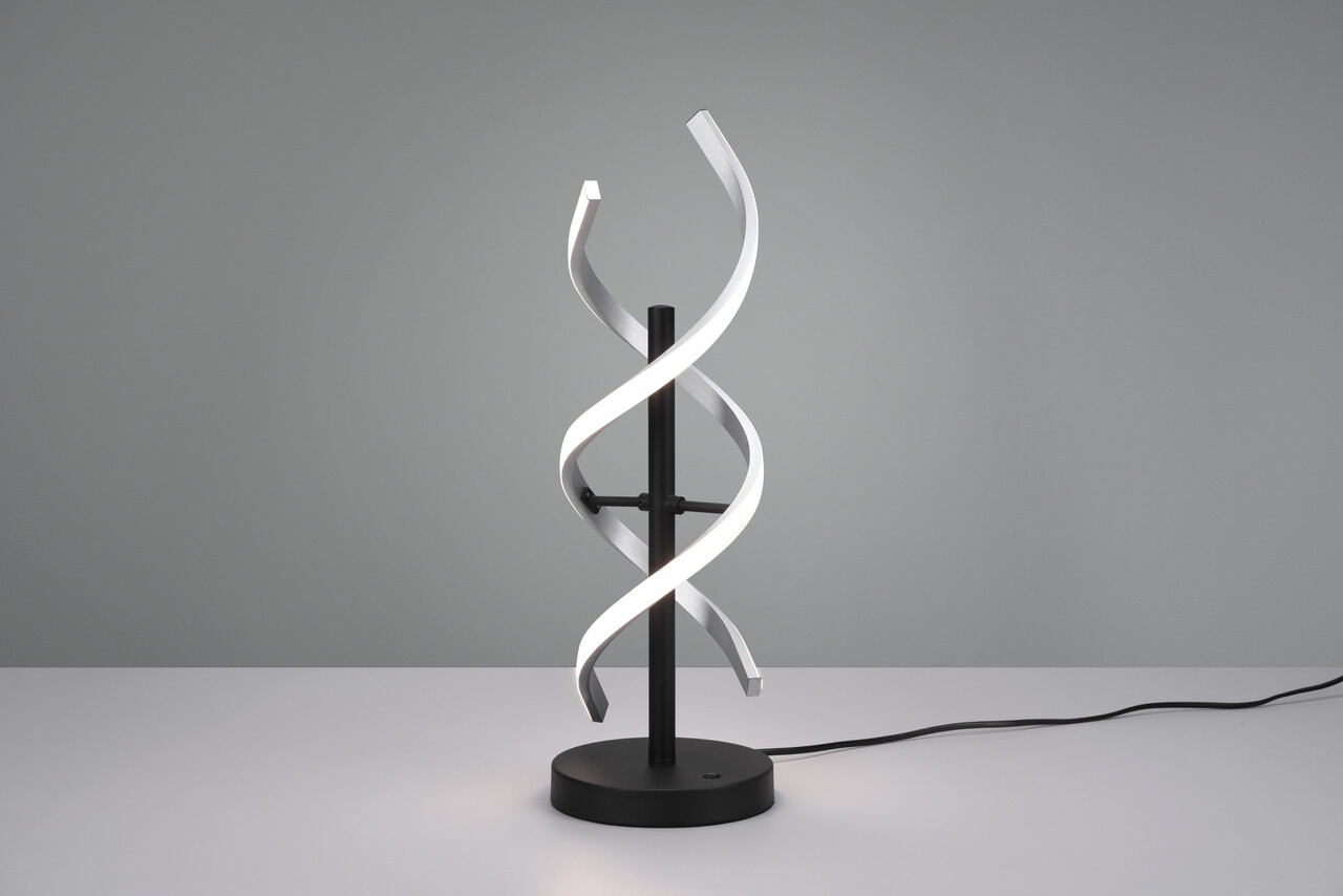 Lampa de masa Sequence, TRIO, 13.5x16x48.5 cm, 20.5W, 1x LED, aluminiu, negru/argintiu lucios - imagine 6